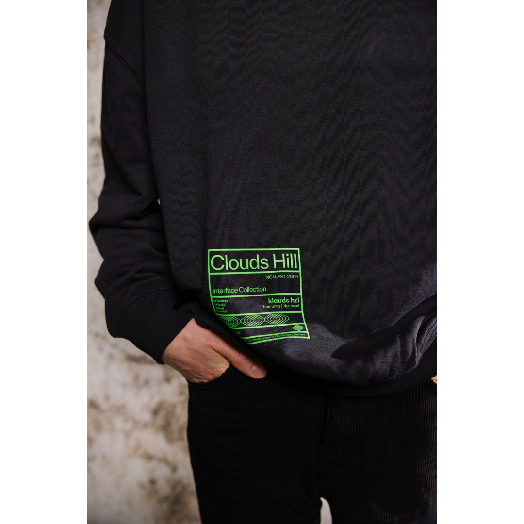Clouds Hill - 'Interface Collection' Black Crewneck